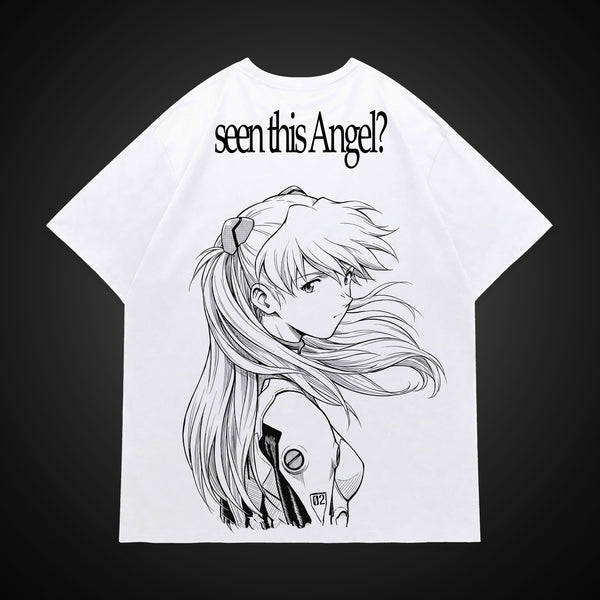 Asuka Seen This Angel Logo - Evangelion Oversized Tee