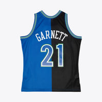Minnesota Timberwolves Mitchell & Ness Kevin Garnett 1995 Split Swingman Jersey - Blue/Black