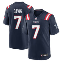 New England Patriots Carlton Davis Nike Navy Team Game Jersey