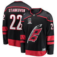 Carolina Hurricanes Logan Stankoven Fanatics Black 2026 Stanley Cup Champions Home Breakaway Jersey