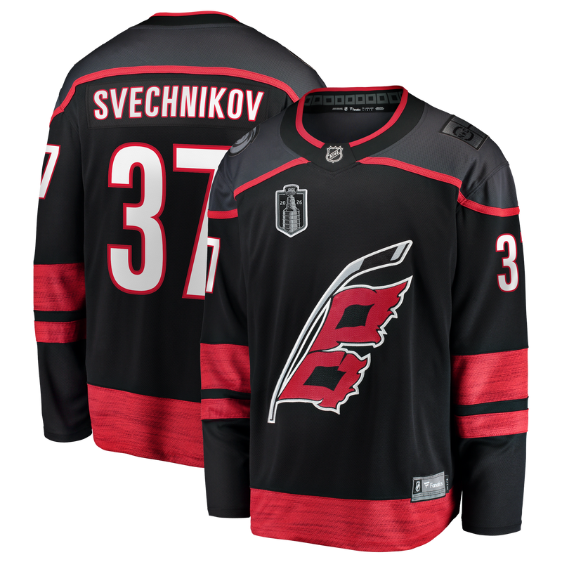 Carolina Hurricanes Andrei Svechnikov Fanatics Black 2026 Stanley Cup Final Home Breakaway Jersey