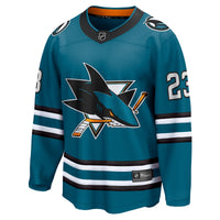 San Jose Sharks Oskar Lindblom Fanatics Teal Home Breakaway Jersey