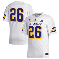 #26 ECU Pirates adidas Replica Football Jersey - White