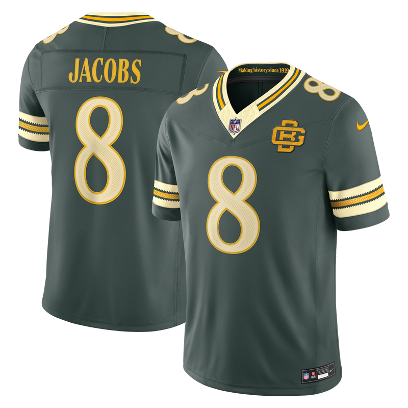 Green Bay Packers Josh Jacobs Nike Green 2026 Rivalries Collection Printed Limited Jersey