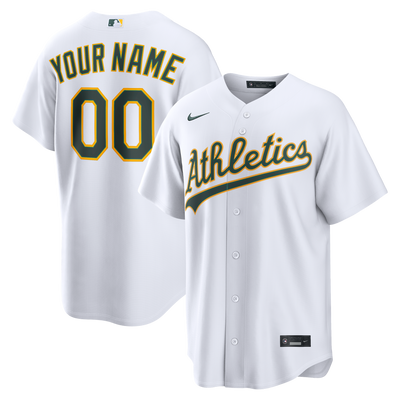 Athletics Nike White Home Replica Custom Jersey