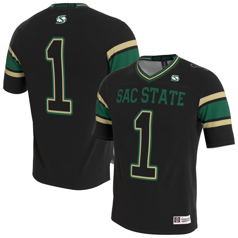 Sacramento State Hornets GameDay Greats Lightweight Collegiate Football Blackout Fashion Jersey - Black