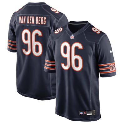 Chicago Bears Jordan van den Berg Nike Navy Team Game Jersey