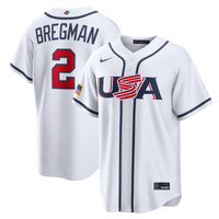 USA Baseball Alex Bregman Nike White 2026 World Baseball Classic Home Stadium Jersey