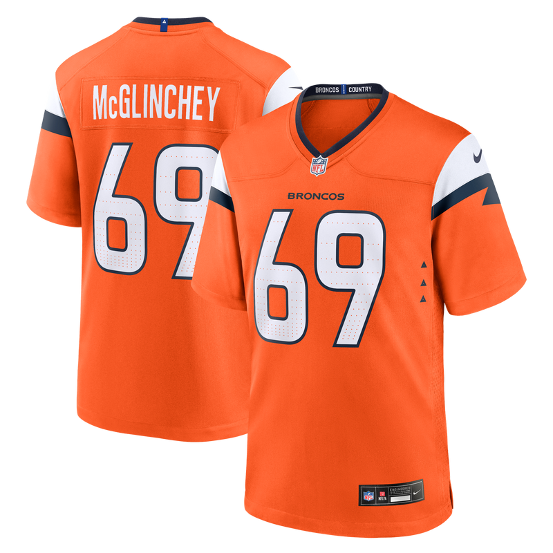 Denver Broncos Mike McGlinchey Nike Orange Team Game Jersey