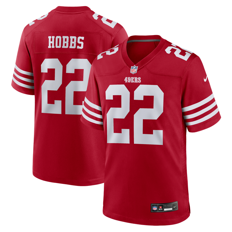 San Francisco 49ers Nate Hobbs Nike Scarlet Team Game Jersey