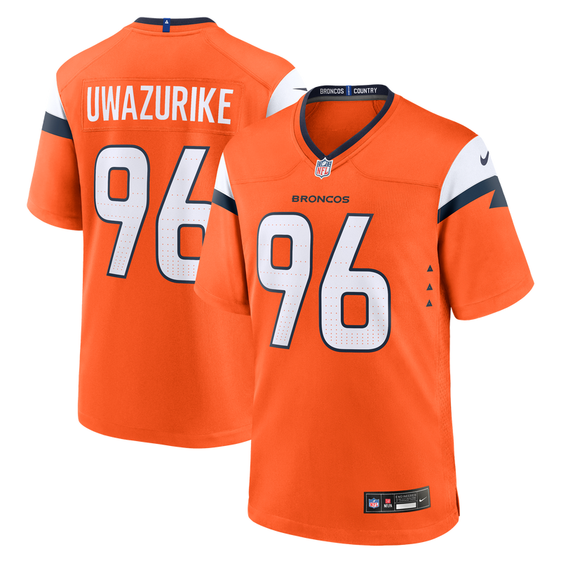 Denver Broncos Eyioma Uwazurike Nike Orange Team Game Jersey