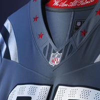 New England Patriots Drake Maye Nike Blue Rivalries Collection Printed Limited Jersey