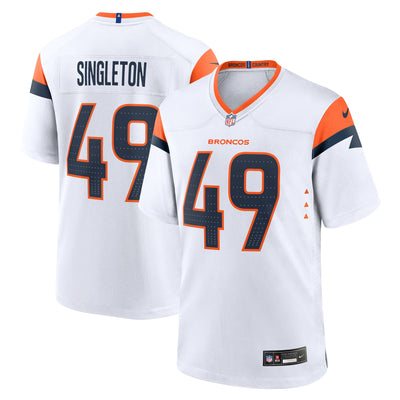 Denver Broncos Alex Singleton Nike White Game Player Jersey
