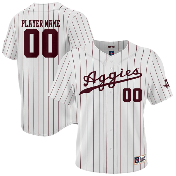 Texas A&M Aggies GameDay Greats NIL Pick-A-Player Lightweight Baseball Jersey - White