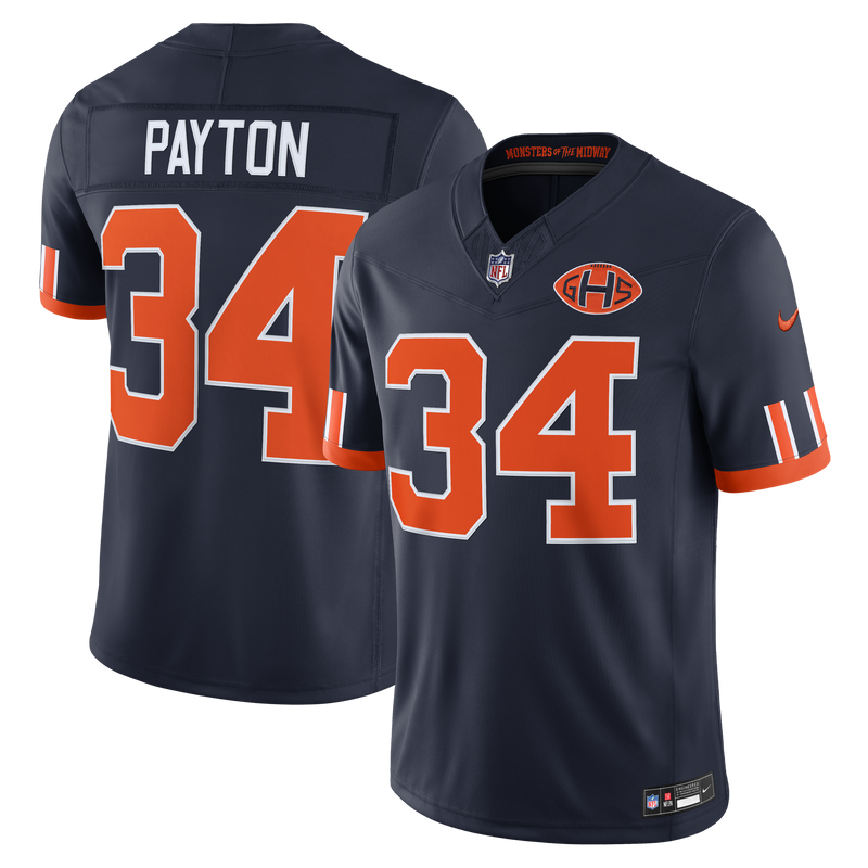 Chicago Bears Walter Payton Nike Navy 2026 Rivalries Collection Printed Limited Jersey