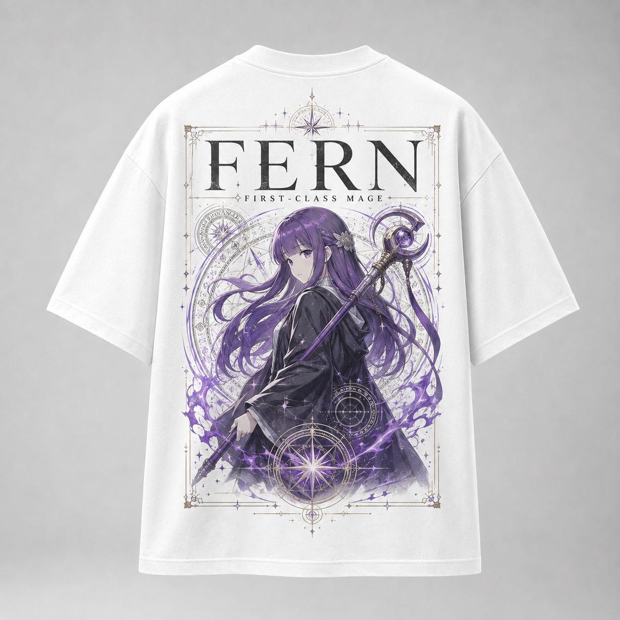 White t-shirt with Fern Frieren First-Class Mage graphic – photo 1
