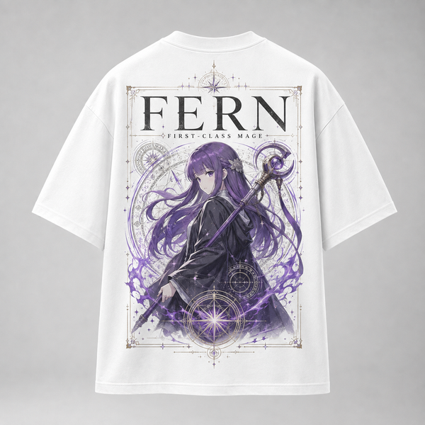 White t-shirt with Fern Frieren First-Class Mage graphic – photo 1