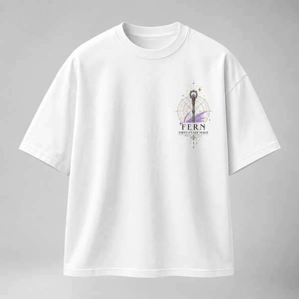 White t-shirt with Fern Frieren First-Class Mage graphic – photo 2