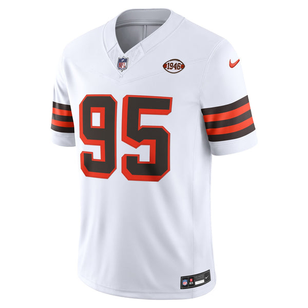 Cleveland Browns Myles Garrett Nike White Alternate Vapor F.U.S.E. Printed Limited Jersey