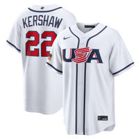 USA Baseball Clayton Kershaw Nike White 2026 World Baseball Classic Home Stadium Jersey