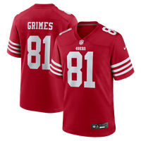 San Francisco 49ers Wesley Grimes Nike Scarlet Team Game Jersey