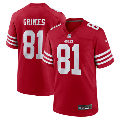 San Francisco 49ers Wesley Grimes Nike Scarlet Team Game Jersey