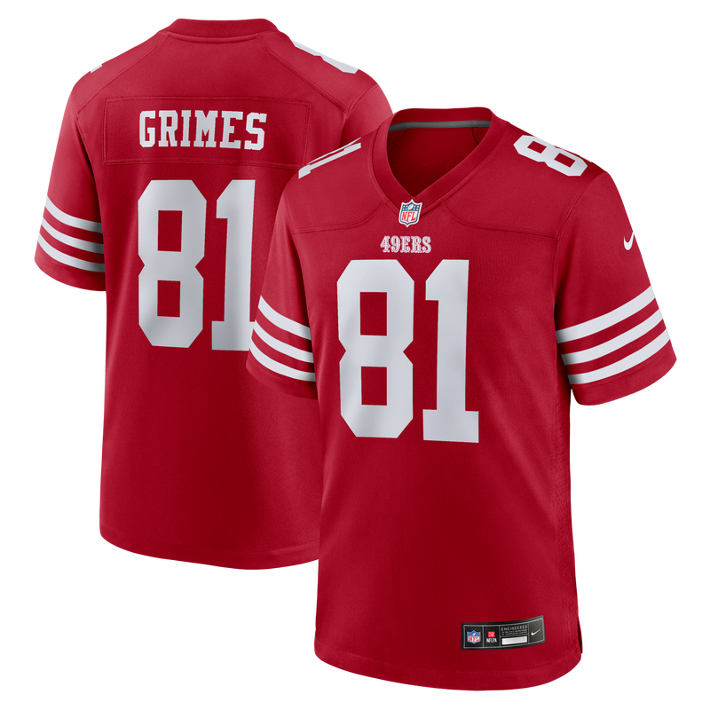 San Francisco 49ers Wesley Grimes Nike Scarlet Team Game Jersey