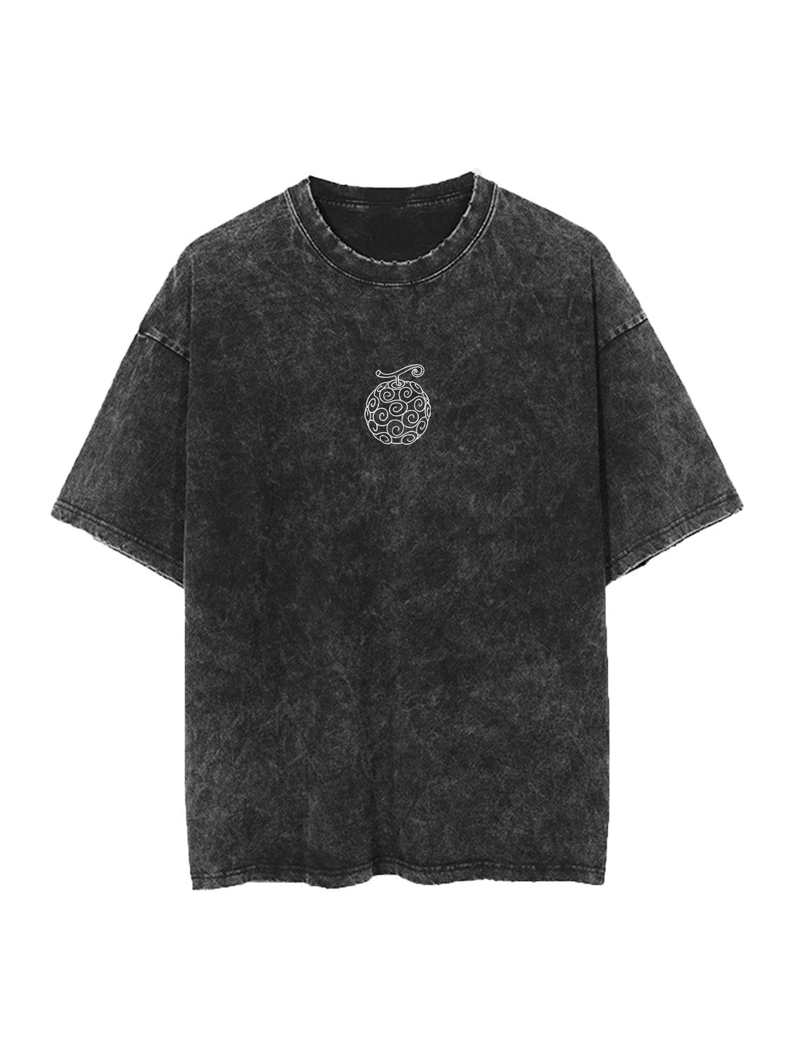 Washed black t-shirt with Monkey D. Luffy One Piece Sun God graphic – photo 2