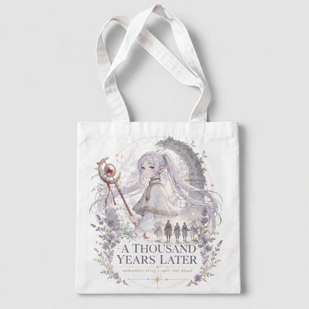 Natural tote bag with Frieren A Thousand Years graphic – photo 1