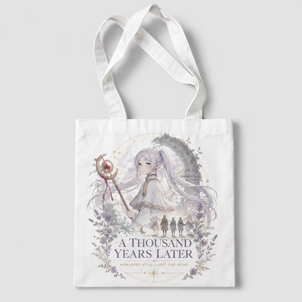 Natural tote bag with Frieren A Thousand Years graphic – photo 1