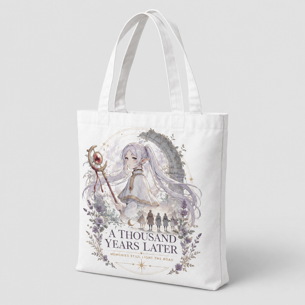 Natural tote bag with Frieren A Thousand Years graphic – photo 2