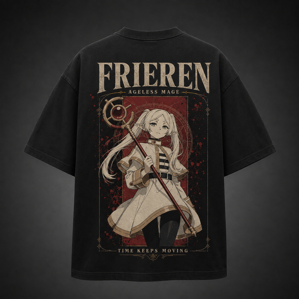 Black t-shirt with Frieren Ageless Mage graphic – photo 1