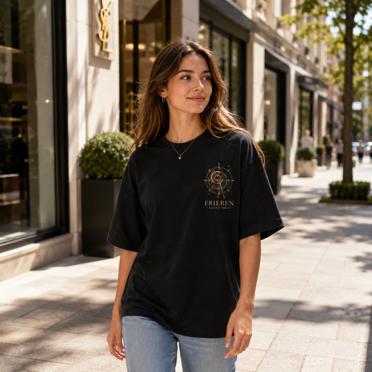 Black t-shirt with Frieren Ageless Mage graphic – photo 4