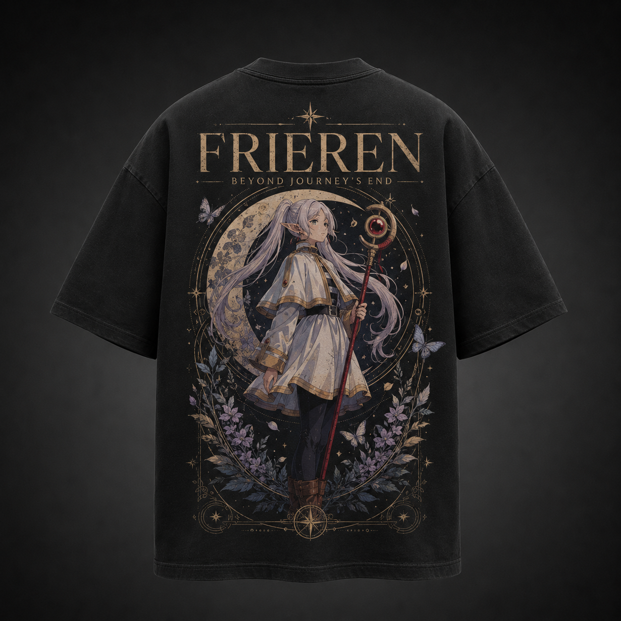 Black t-shirt with Frieren Beyond Journey's End graphic – photo 1