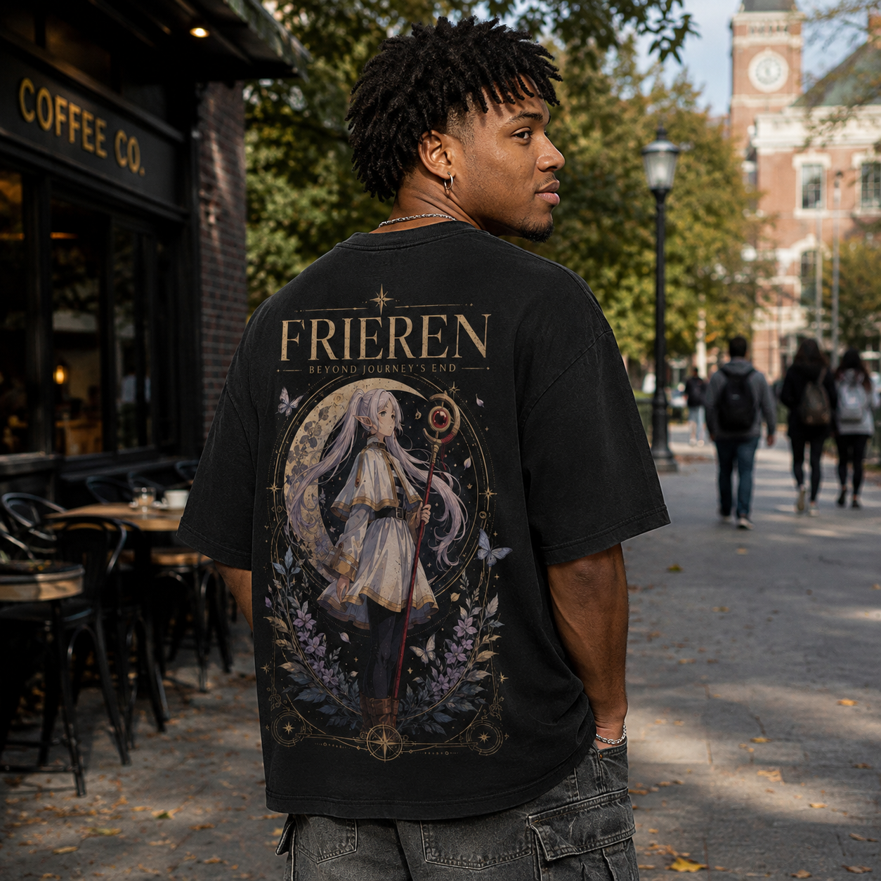 Black t-shirt with Frieren Beyond Journey's End graphic – photo 3
