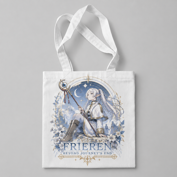 Natural tote bag with Frieren Beyond Journeys End graphic – photo 1