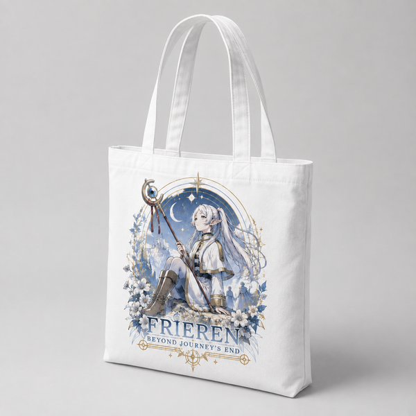 Natural tote bag with Frieren Beyond Journeys End graphic – photo 2