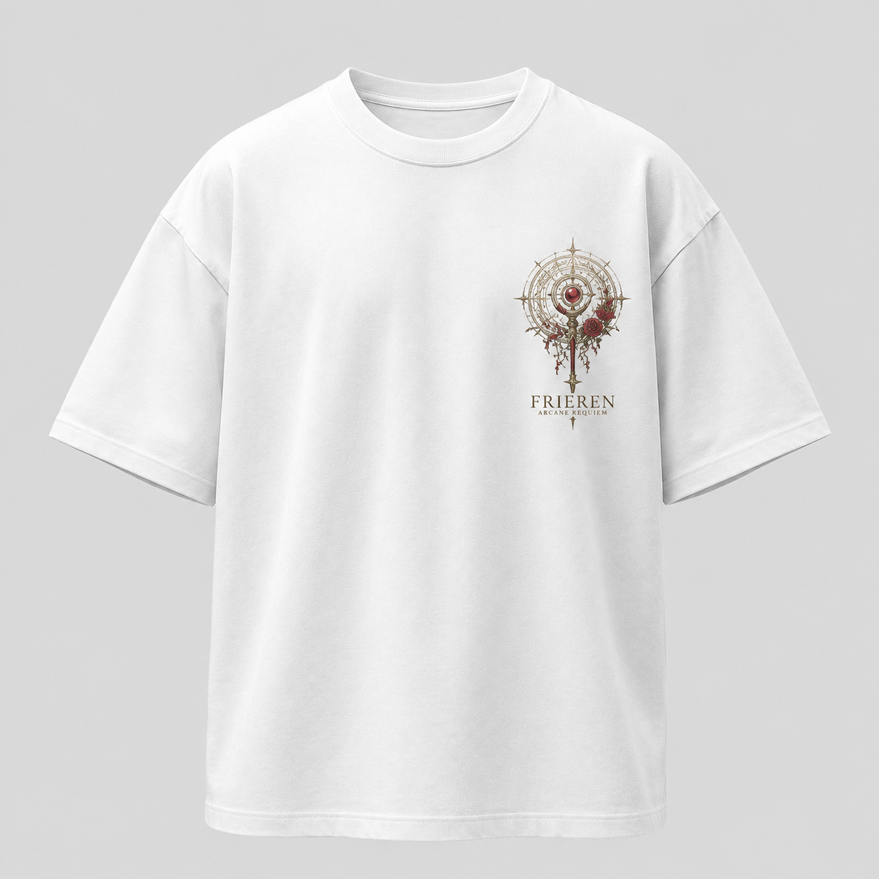 White t-shirt with Frieren Beyond The Crimson Spell graphic – photo 2