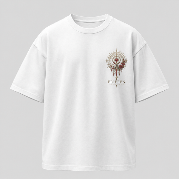 White t-shirt with Frieren Beyond The Crimson Spell graphic – photo 2