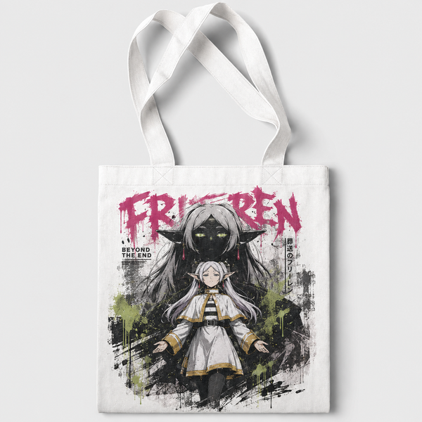 Natural tote bag with Frieren Beyond The End graphic – photo 1