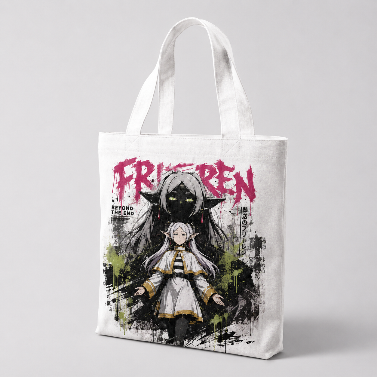 Natural tote bag with Frieren Beyond The End graphic – photo 2
