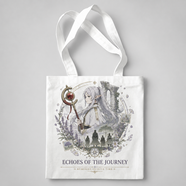 Natural tote bag with Frieren Echoes Journey graphic – photo 1
