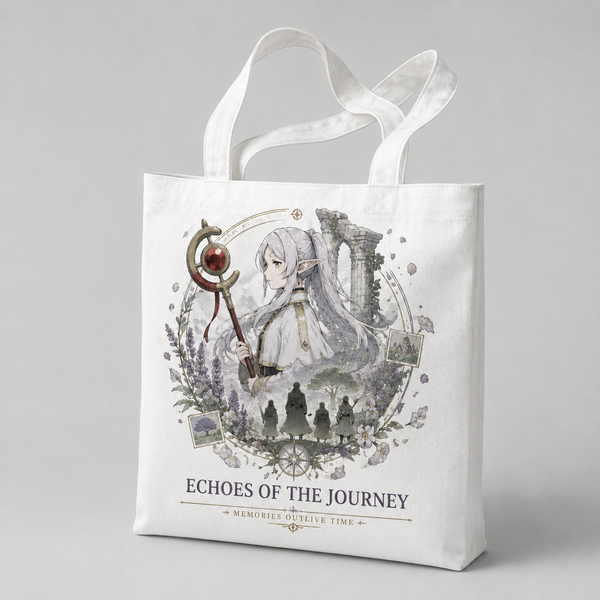 Natural tote bag with Frieren Echoes Journey graphic – photo 2