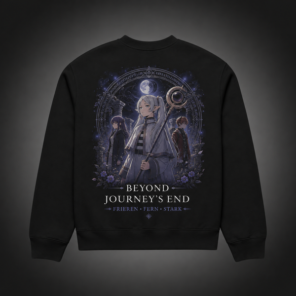 Black sweatshirt with Frieren, Fern, Stark Beyond Journey's End graphic – photo 1