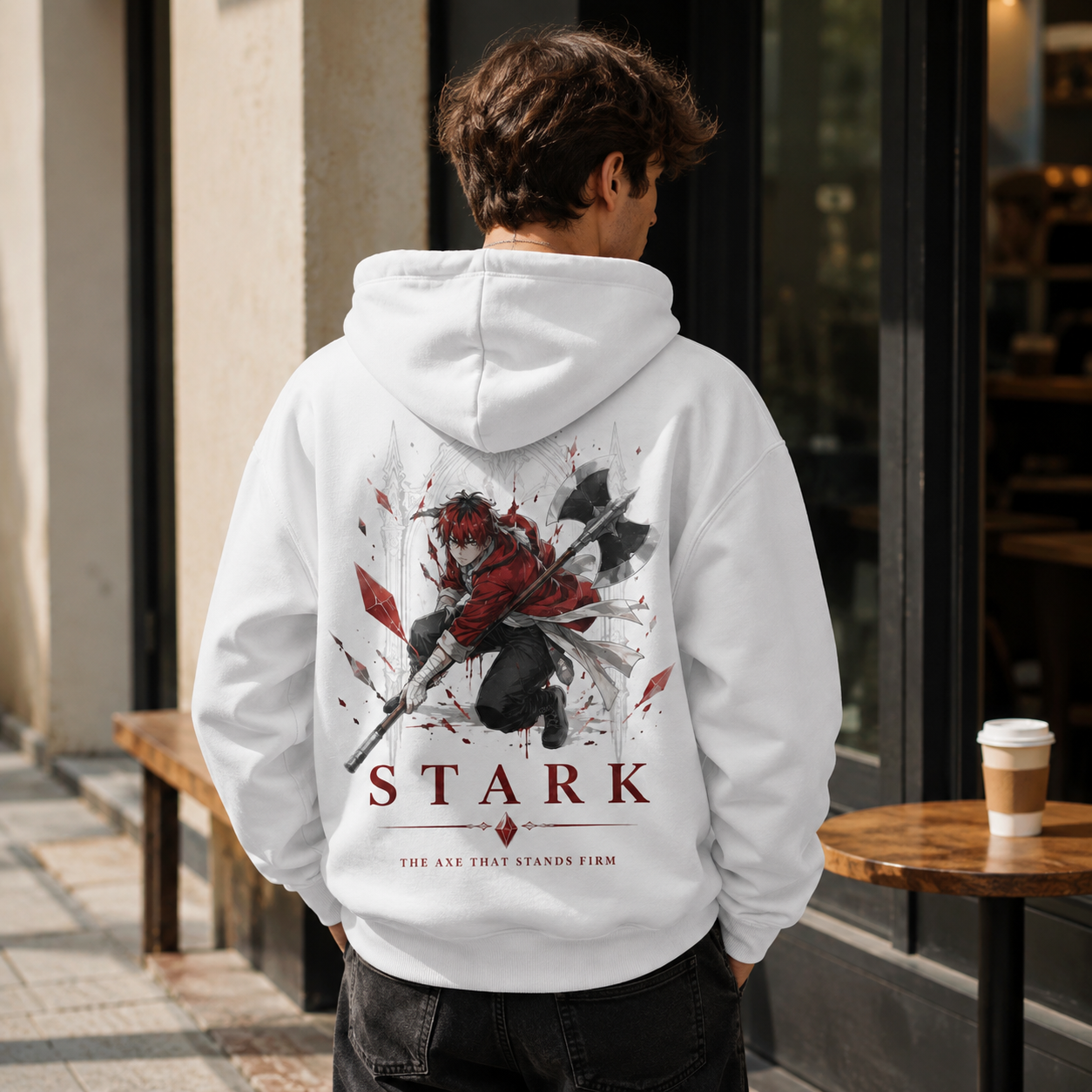 Black hoodie with Frieren, Fern, Stark & Himmel Beyond The Seasons graphic – photo 3