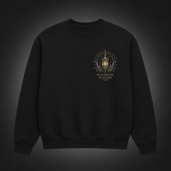 Black sweatshirt with Frieren, Fern, Stark Northern Pilgrims graphic – photo 2
