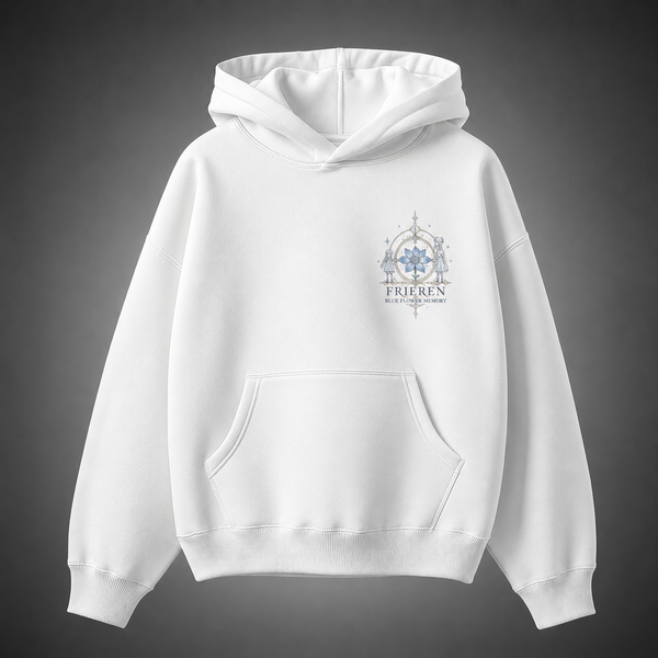 Black hoodie with Frieren, Fern & Stark Traveling Party graphic – photo 2