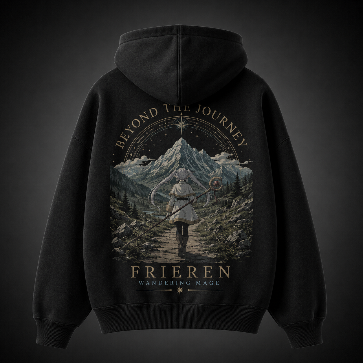 White hoodie with Frieren & Fern Twilight Memory graphic – photo 1