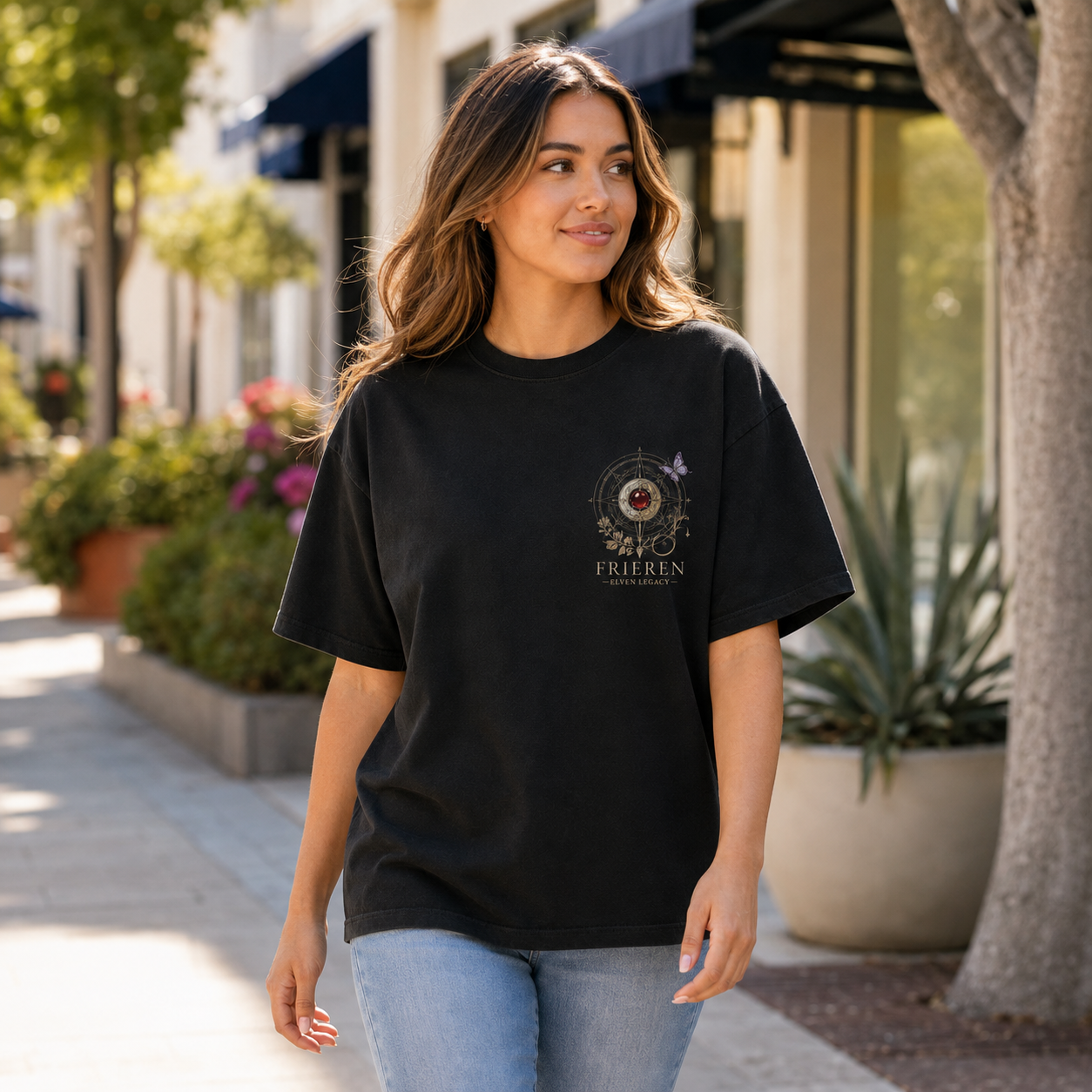 Black t-shirt with Frieren & Fern Two Mages One Journey graphic – photo 4