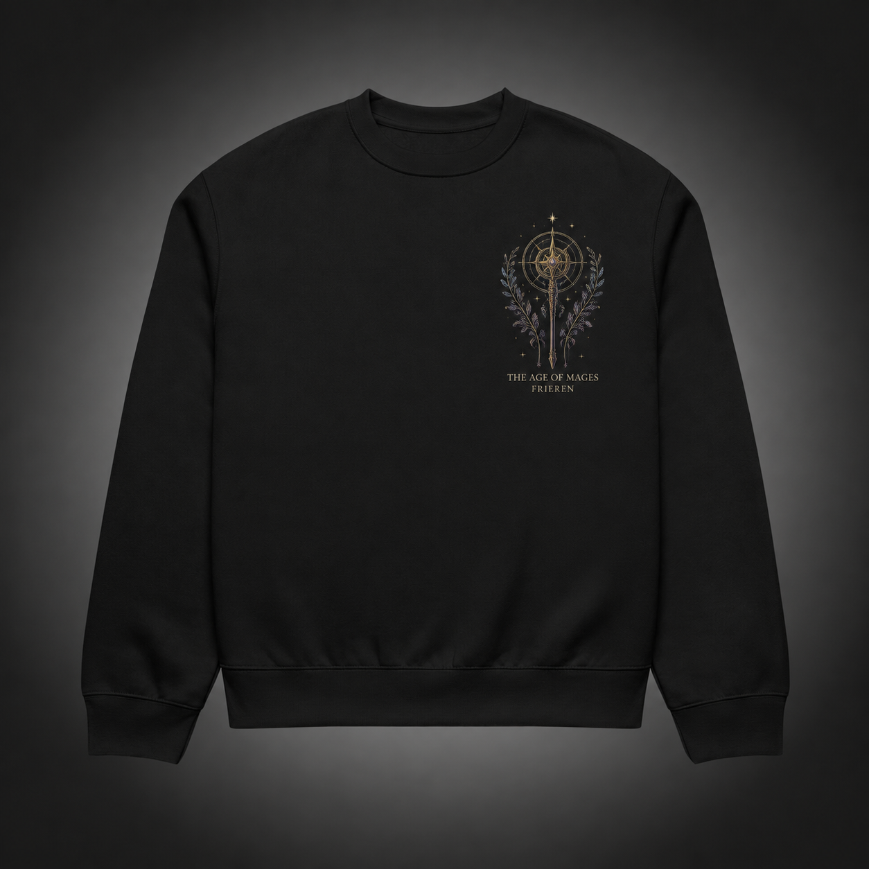 Black sweatshirt with Frieren, Flamme, Serie Age Of Mages graphic – photo 2